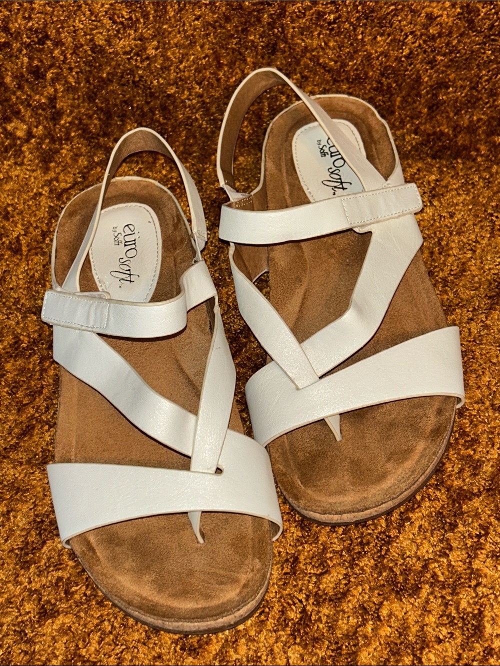 EuroSoft White Women's Strappy Slingback Sandals with Cushioned Footbed - Picture 6 of 7